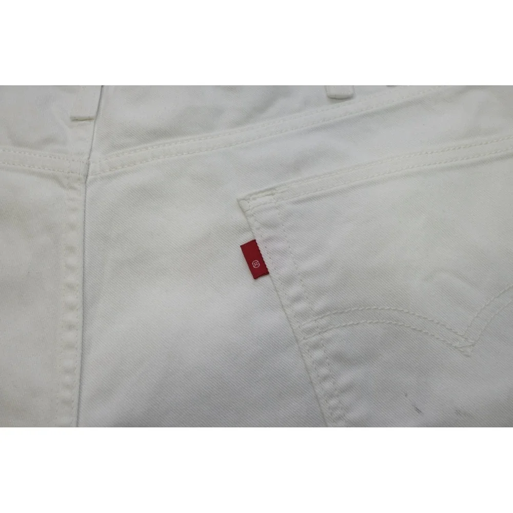 Levis 505 Regular Fit Mens 40x30 White Straight Leg Stretch Denim Pants